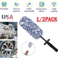 2Pcs Car Wheel Brush Rim Brush Tire Seat Engine Wash Cleaning Kit Detailing Tool