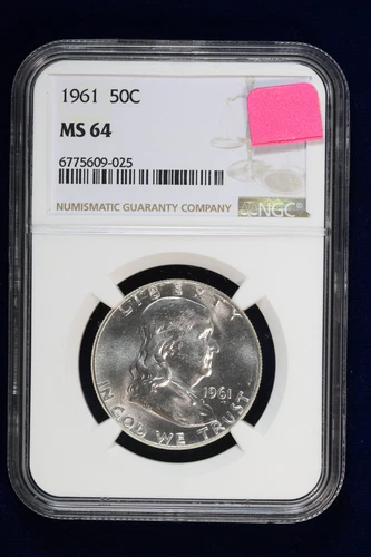 1961 Franklin Half Dollar NGC MS 64 4W52