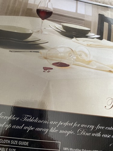 Tillary Microfiber(60” X 84”) Oblong Tablecloth Burgundy Wine Color Spillproof - Picture 7 of 7