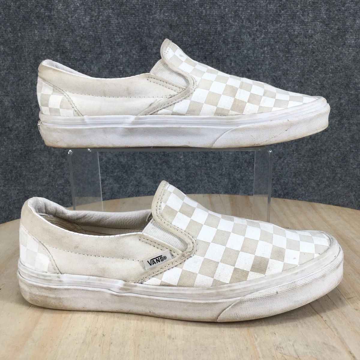 Vans checkerboard slip on cheap beige