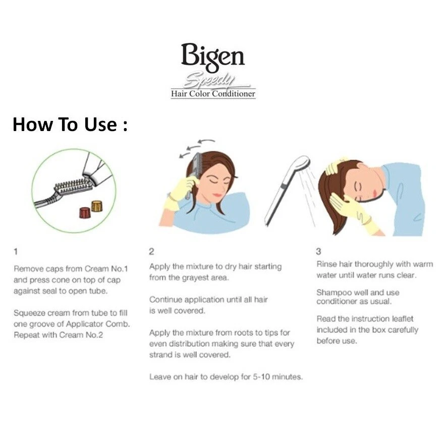 3 x Cubierta Acondicionadora de Color de Cabello Bigen Speedy Gris Negro Marrón Tonos Hombres Mujeres Foto 3 de 3
