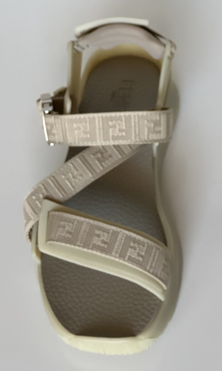 NIB $895 Fendi Men's FF Strapped Beige Sandals 10 US/ 9 UK