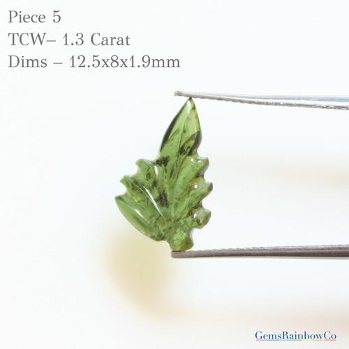 Carved Leaf Tourmaline Gemstone, Tourmaline Leaf Carved Stone, Multi Color - Picture 16 of 16