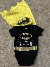Batman Bodysuit 6-9 Months Baby Detachable Cape Snap Crotch DC Comics