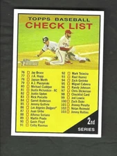 2010 TOPPS HERITAGE CHECKLIST 2ND SERIES #98 "CLEAN UNCHECKED" NRMT
