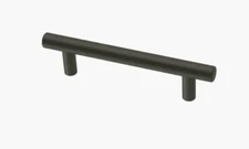 Brainerd BAR096W-FB-SP Flat Black 3-3/4" Cylindrical Steel Bar Cabinet Pull-6pk