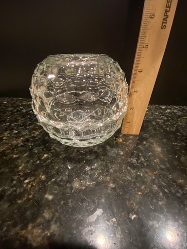 Vintage Homco Clear Glass Globe Fairy Lamp Candle Holder Cubist Design - Picture 10 of 11