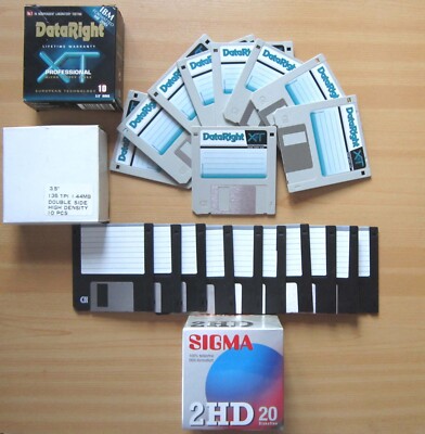 Konvolut 3,5'' Disketten SIGMA 2HD DataRight MF/2HD+High Density Floppy Disks OVP