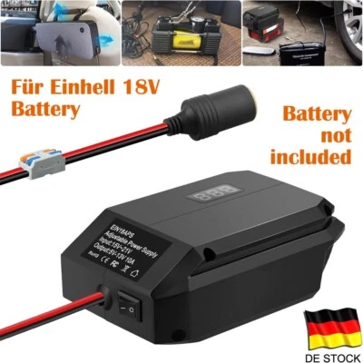 MARKENLOS 18V auf 12V Abwärtswandler Zigarettenanzünder-Adapter für Einhell 18V Akku Neu
