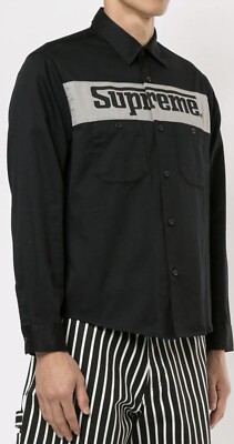 Supreme Black Racing Logo Work Shirt, Long Sleeve Size XL Supreme Black Racing Logo Work Shirt, Long Sleeve Size XL
