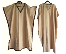 Linen Kaftan Robe Poncho Maxi Gown Dress Nightwear Sleepwear Loungewear