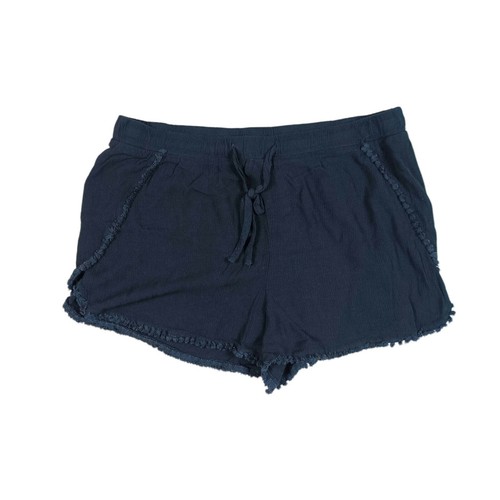Pantalones Cortos Forever 21+ Talla Grande 2X Negro Gasa Ligeros Cordón Pom Pom - Imagen 9 de 10