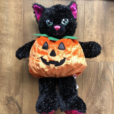 Build A Bear Herzschlag/Duft Halloween Kürbis Nacht Magic Sparkle schwarze Katze 