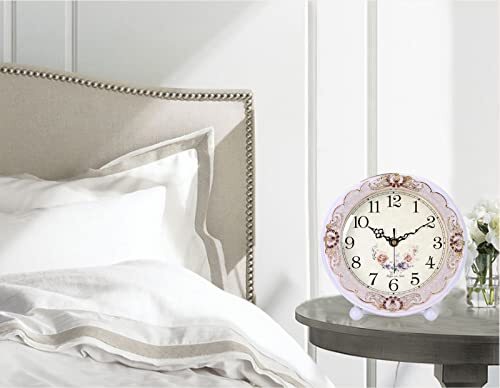 Vintage Wooden Table Clock Retro Nonticking European Style Beside Mantle Desk Cl - Picture 5 of 6