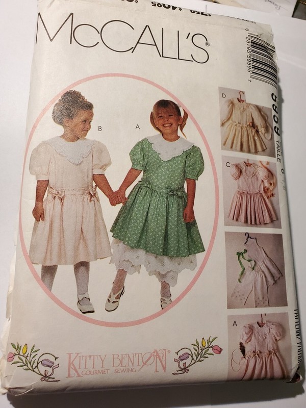 McCall's Girls Dress Slip Pantaloons Kitty Benton 6 7 8 Dropped Waist  3 Pattern