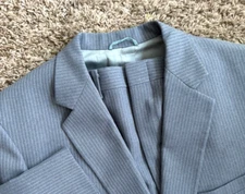 Vintage 70's 2-Piece Suit Mens 45R - 41W x 28L Blue-Gray Wool American Craftsman