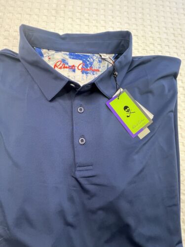 Robert Graham Clubhouse Golf Men’s Size 2XL Performance Classic Fit Navy Polo