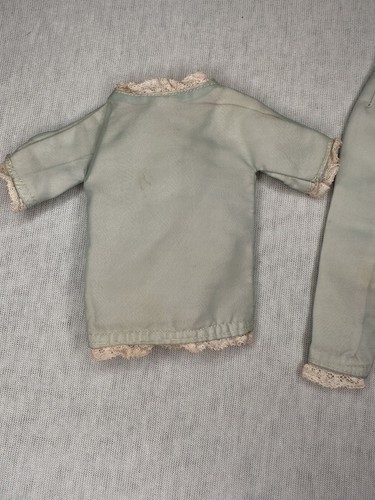 ✨VINTAGE ✨RARE✨1960s BARBIE DOLL #1601 SHEER BLUE LACE PAJAMA TOP PANTS SET - Picture 4 of 12