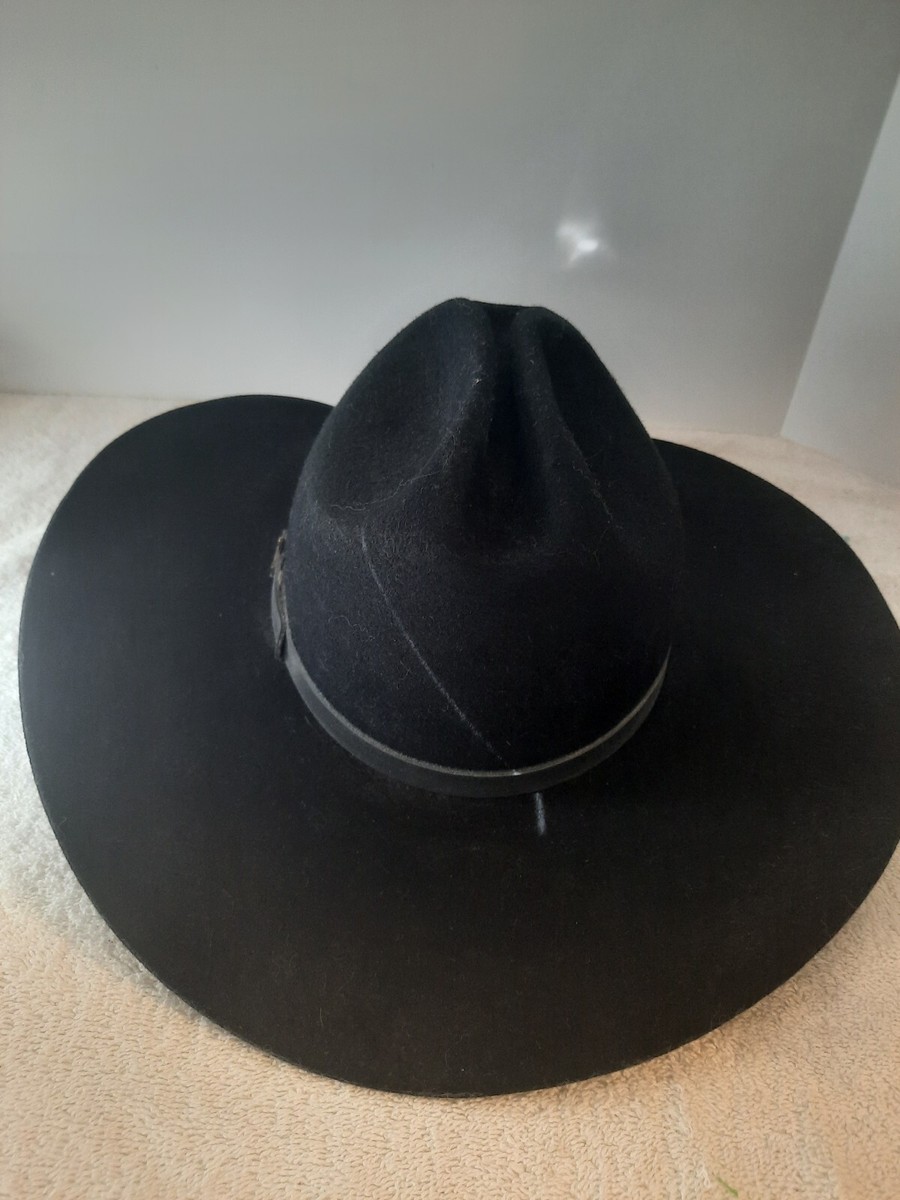 Resistol Size 7 Black Self Conforming Long Oval Cowboy Hat 4 