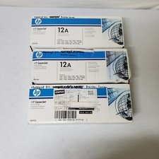 HP 12A Genuine Toner Cartridges Lot of 3 Sealed New Shelf Wear