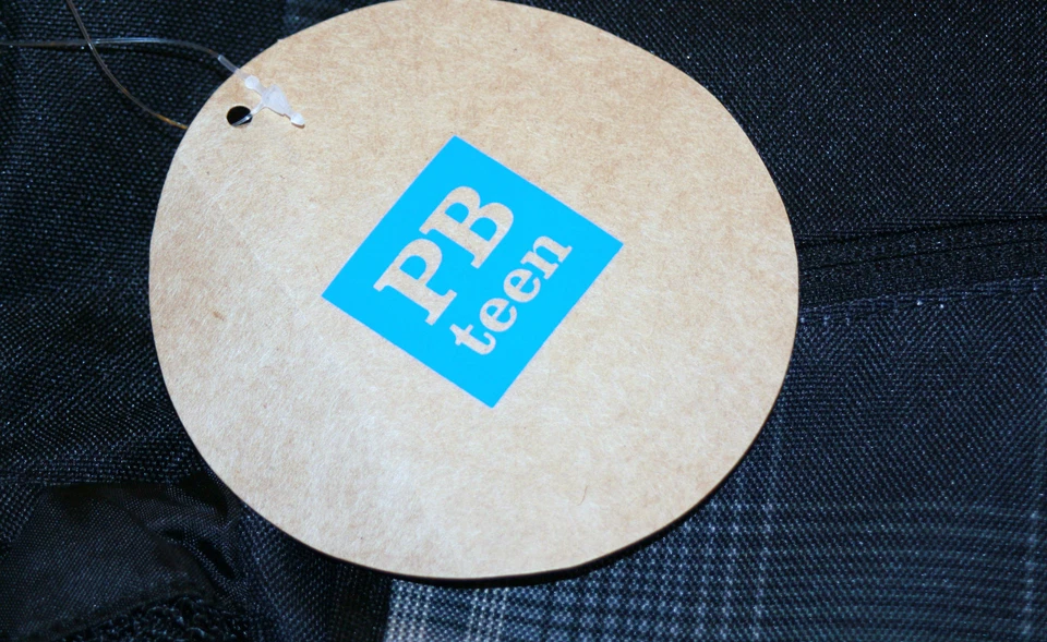 Bolso de hombro Pottery Barn Teen Gear-Up negro gris mensajero portátil NUEVO grande Foto 2 de 4