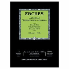 ARCHES WATERCOLOUR PAD - 185 gsm COLD PRESSED(MEDIUM) A3