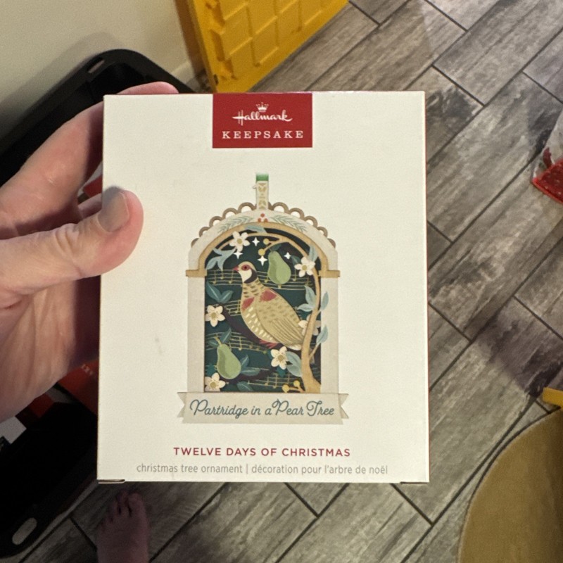 2024 Hallmark Ornament - 'TWELVE DAYS OF CHRISTMAS' Partridge in Pear Tree - NIB