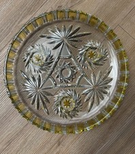 Schale Walther Glas KOMET Serie Kristallglas geschliffen edelgelb 30 Cm /3 Cm