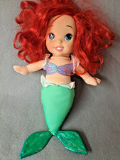 Disney Little Mermaid Ariel Plush Doll Toy 13'' Vinyl Head, Hair to Style
