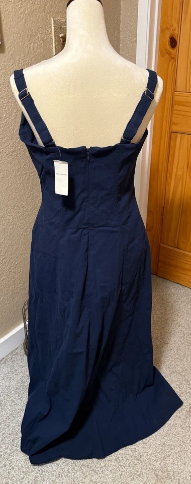 Abercrombie & Fitch Dark Navy Blue Maxi Dress NEW w/ Tags Size L Large Tall - Image 3 of 4