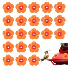 32-Pack Hummingbird Feeder Replacement Flowers, Plastic Part [Orange]