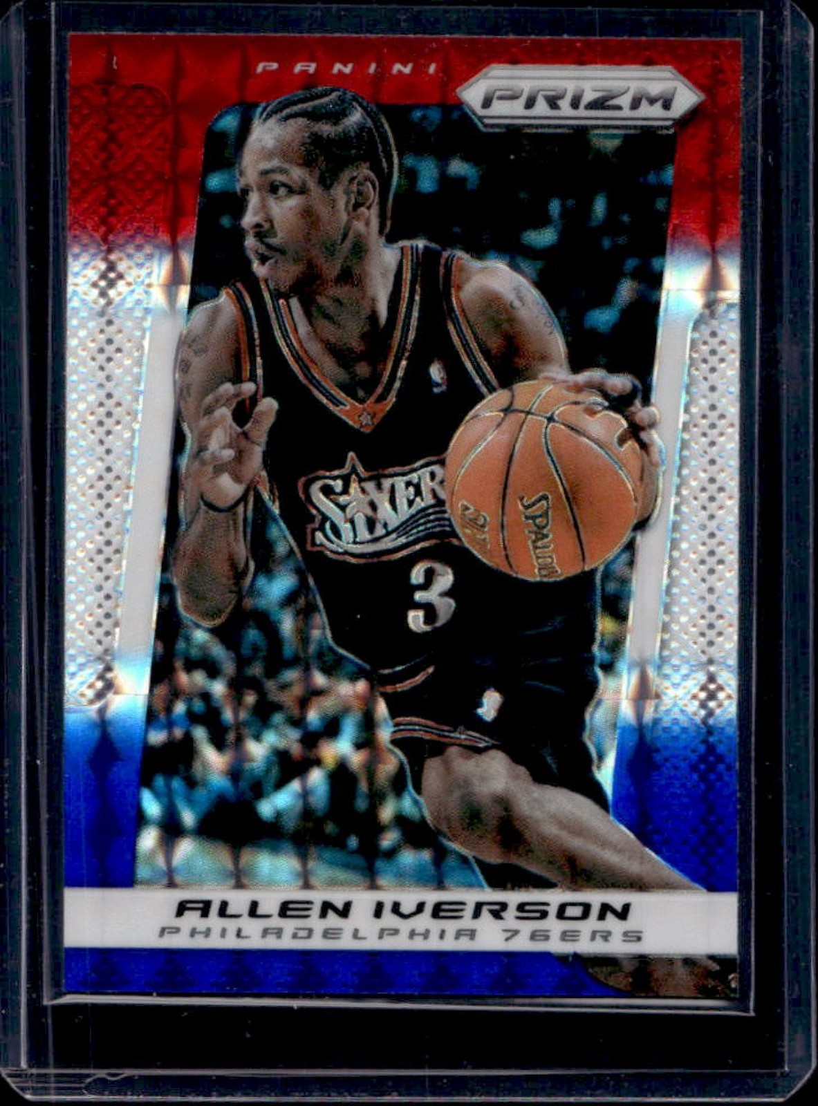 2013-14 Prizm Allen Iverson Prizm Red White and Blue Mosaic #214 76ers