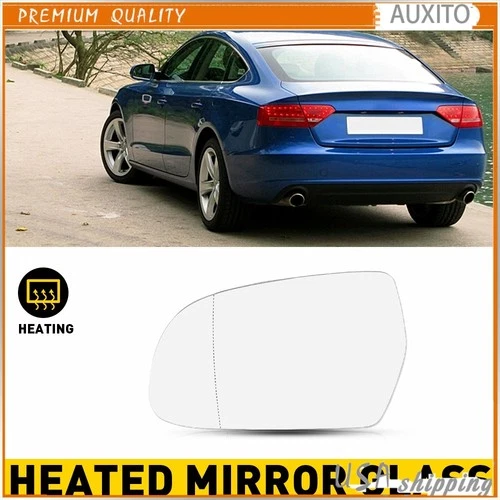 Mirror Glass w/ Heated Backing Left Driver Side LH for Audi A5 A3 S5 A4 Quattro