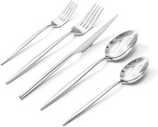 40-piece silverware tableware set, made of high-quality 18/10 stainless steel.