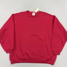 Jerzees Sweatshirt Mens Large Red Fleece Crewneck Pullover Solid Blank Casual