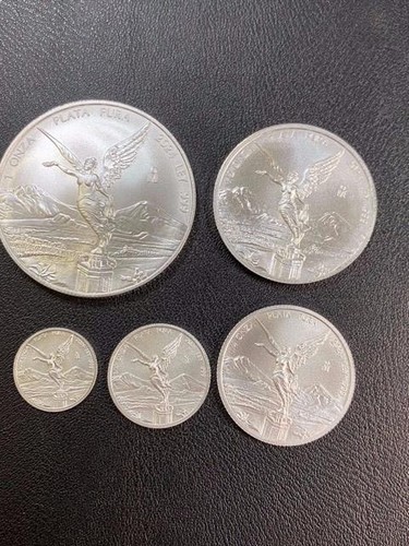 2024 Mexico Libertad 5 Coins Silver set 1/20, 1/10, 1/4, 1/2 1 oz BU - Picture 1 of 2
