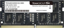 TEAMGROUP Elite DDR4 8GB Single 3200MHz PC4-25600 CL22 SODIMM 260-Pin Memory