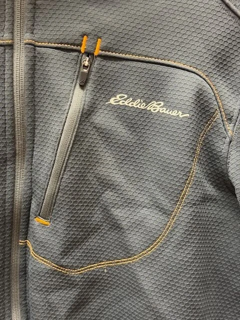 Eddie Bauer Jacket Mens Tall M Gray Orange Motion FreeHeat Full Zip Hike Camping - Image 2 of 4