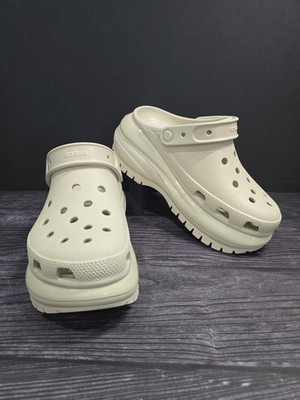 Crocs Classic Mega Crush Clog Bone / Cream Platforms Size Women 8 / Men 6 - EUC