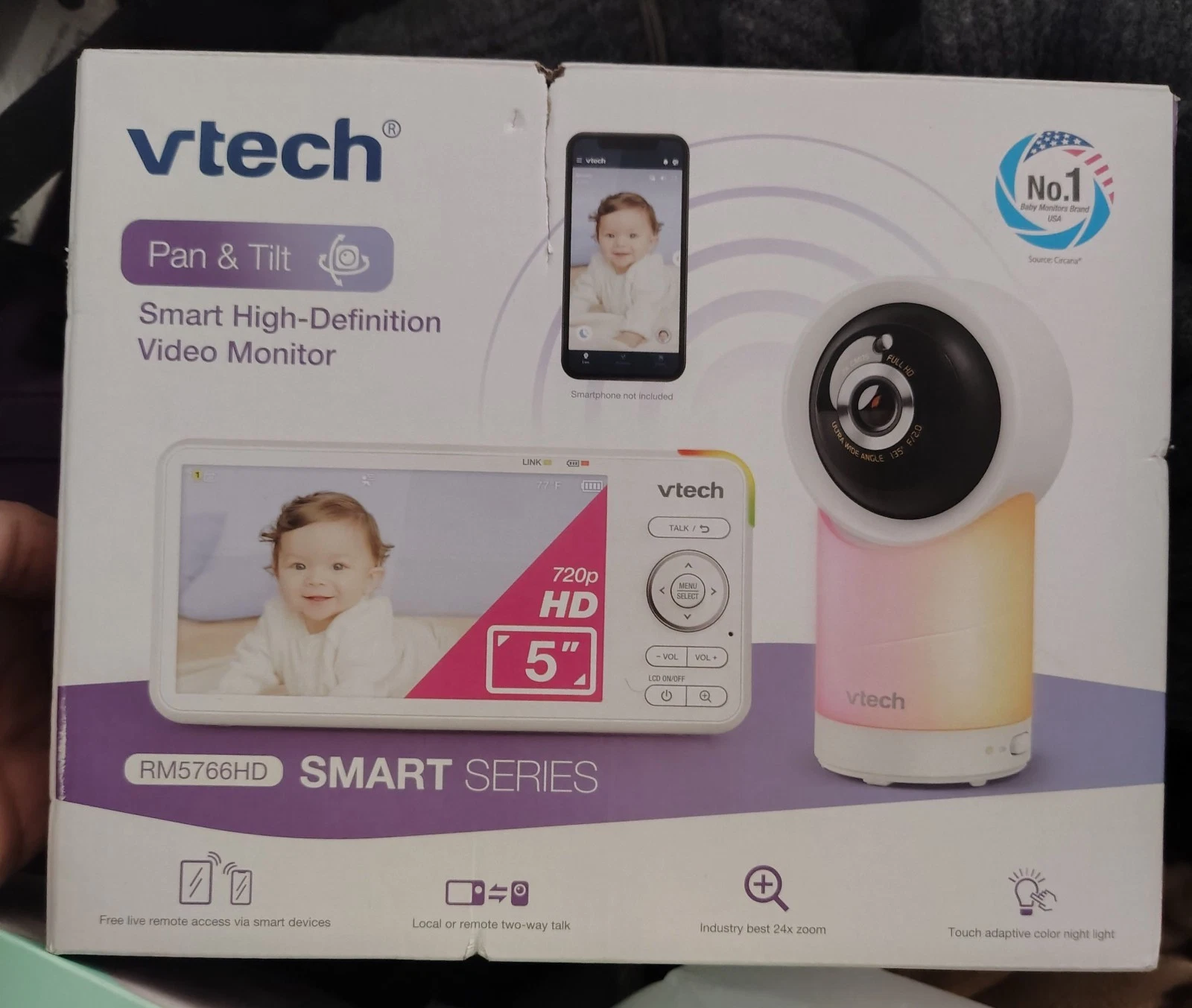 VTech RM5866HD Pan & Tilt Smart High Definition 5" Video Baby Monitor W/Camera