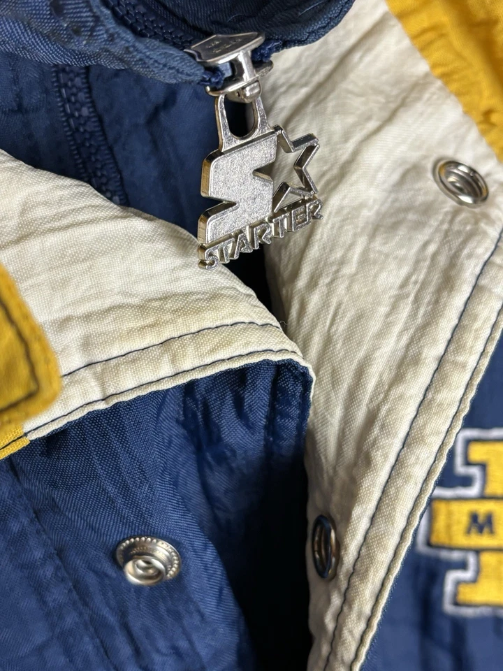 Vintage 1990s Starter Pullover Jacket Michigan Woverines Puffy Size Large - Image 3 of 4
