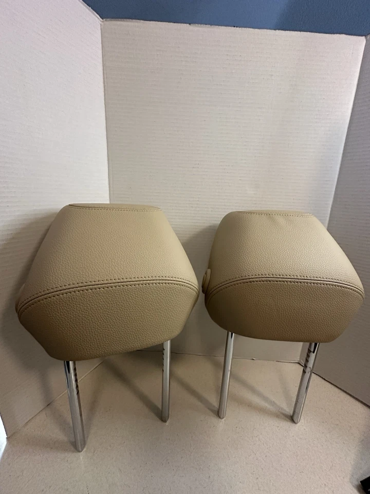 BMW 328D 2014 sedán OEM reposacabezas delantero asiento de conductor y pasajero beige Foto 4 de 4