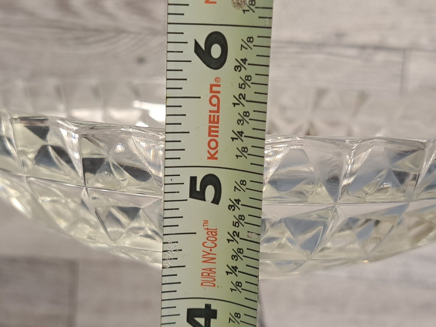 Vtg Jeanette Glass Clear Diamond Cubist Compote Pedestal Bowl 6", Candy Dish 6⅝"