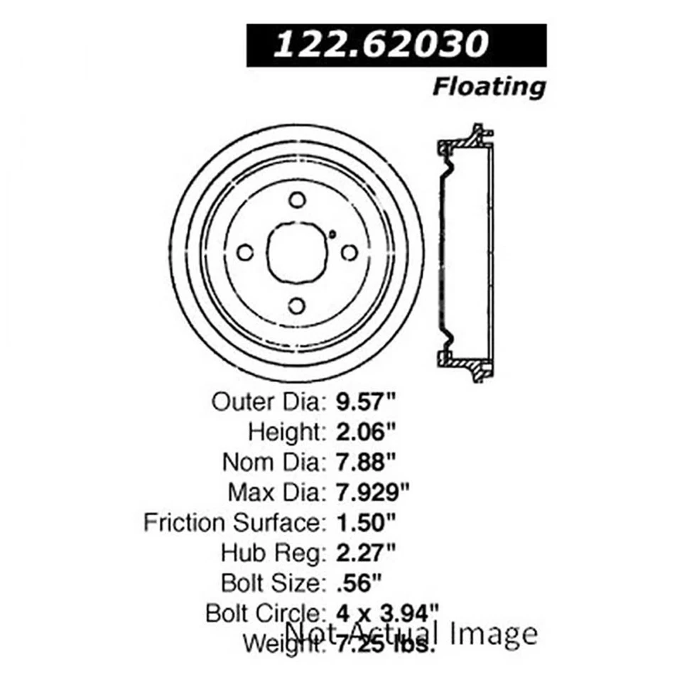 Задние тормозные барабаны и башмаки для 1991 1992 1993 1994 -1998 Saturn SL - Изображение 3 из 4