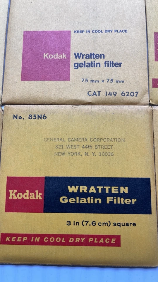 Wratten Kodak Filter 3x3 inch 75mm Gelatin Filter #85N6 SEALED! New/Vintage - Image 3 of 4
