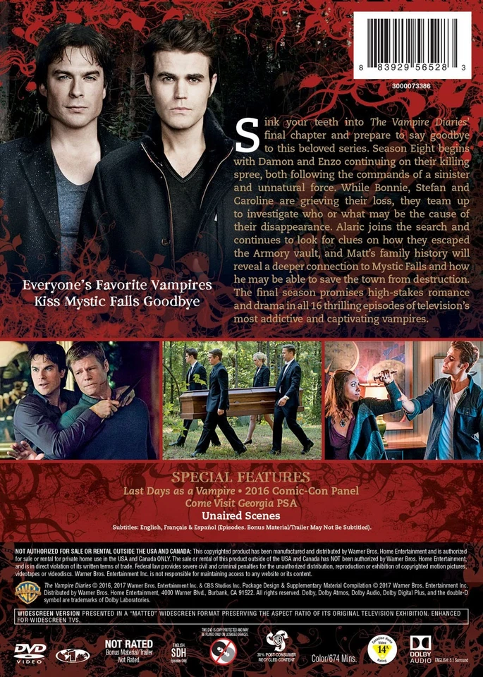 The Vampire Diaries: The Complete Eighth and Final Season (DVD) Paul Wesley - Image 2 of 2