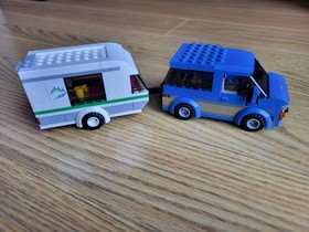 LEGO CITY #60117 Van & Caravan - Complete Set , RETIRED Camping Travel Trailer