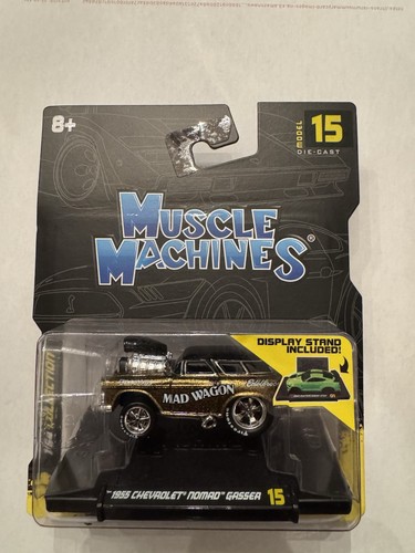 Muscle Machines 1955 Chevrolet Nomad Gasser Mad Wagon Diecast Car 1:64 Scale