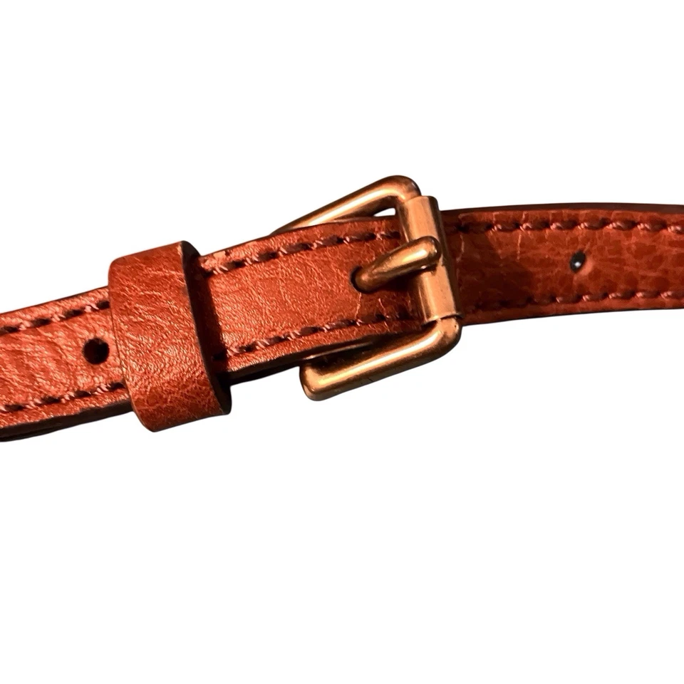 Fossil Handbag Strap Replacement Brown Leather Gold Toned/Brass Hardware - Image 3 of 4