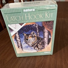 Vintage Natura Latch Hook Kit 28" Craft Kit Wolf Portrait R064 Caron New Sealed